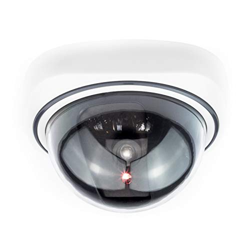 Digicharge® Domo Cámara Seguridad Falsa Interior Exterior Calidad CCTV Cámara de Vigilancia con Intermitente Luz LED