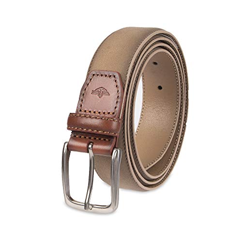 Dockers Men's Leather Belt with Prong Buckle, Tan, Small