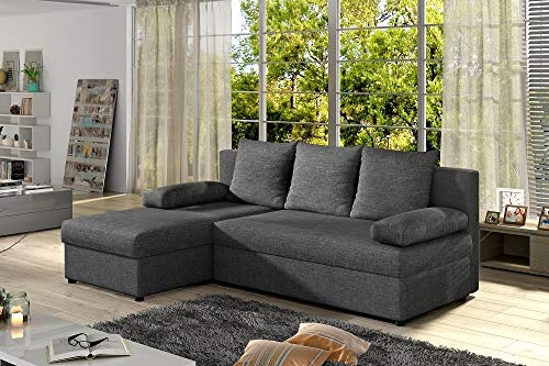 Don Baraton anticrisis.net Sofá Chaise Longue pequeño con Cama – York (Gris)