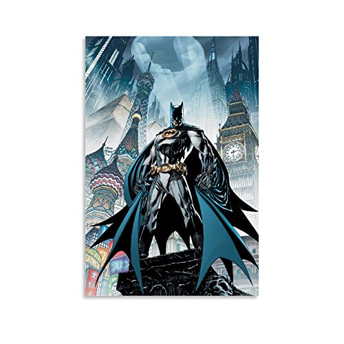 DRAGON VINES Póster de Batman Gotham City Comic Hero Bruce Wayne, póster artístico sobre lienzo para decorar la pared en casa 40 x 60 cm