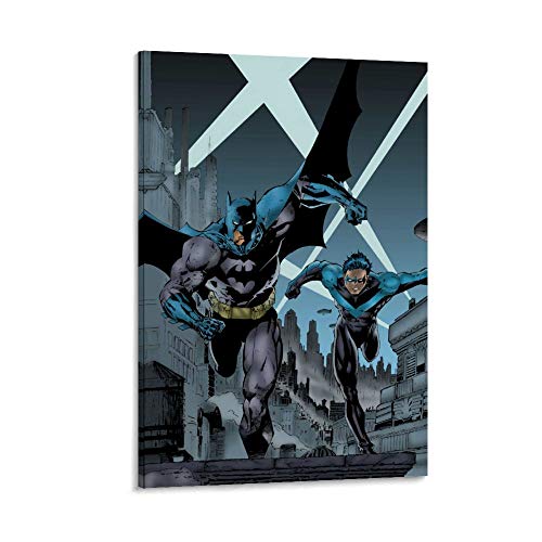 DRAGON VINES Póster personalizado de Batman Gotham City, héroe de Bruce Wayne Robin, póster impreso sobre lienzo para decorar la pared en casa, 40 x 60 cm