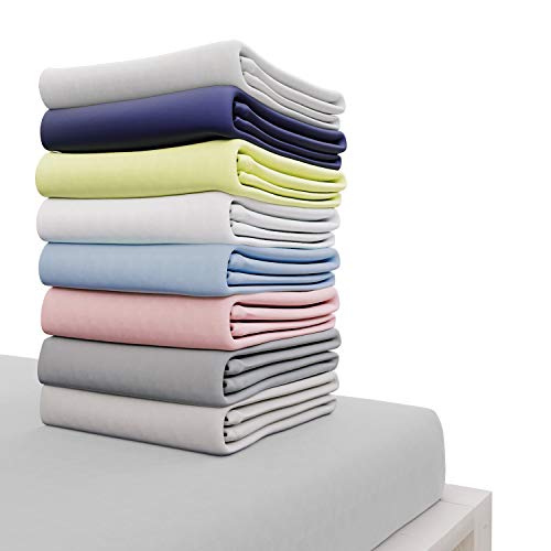 Dreamzie Sábana Bajera Jersey Algodón 150 x 190 cm, Gris, Solapa 27 cm - Garantizada Sin Productos Químicos (Oeko Tex), Sábana Bajera Ajustable con Elásticos - Ropa de Cama para Colchon 150x190 cm Dreamzie Sábana Bajera Jersey Algodón 150 x 190 cm, Gris, Solapa 27 cm - Garantizada Sin Productos Químicos (Oeko Tex), Sábana Bajera Ajustable con Elásticos - Ropa de Cama para Colchon 150x190 cm