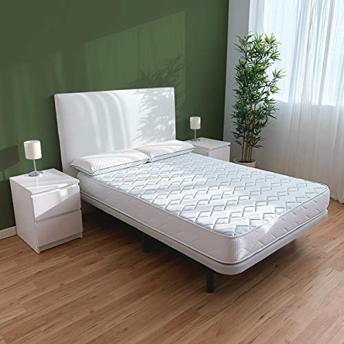 Duérmete Online Colchón Viscoelástico Sena Reversible | Firme y Confortable | Firmeza Media-Alta | Cara Invierno/Verano, Blanco, 90x190 Duérmete Online Colchón Viscoelástico Sena Reversible | Firme y Confortable | Firmeza Media-Alta | Cara Invierno/Verano, Blanco, 90x190