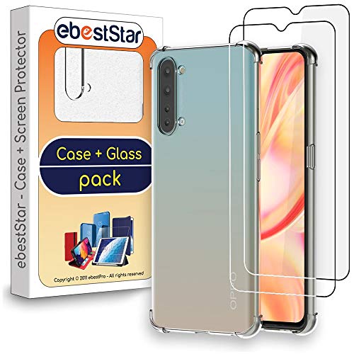 ebestStar - Funda Compatible con OPPO Find X2 Lite Carcasa Silicona, ángulos Reforzados, Ultra Claro Case Cover, Transparente + x2 Cristal Templado Pantalla [Phone: 160.3 x 74.3 x 8 mm, 6.4'']