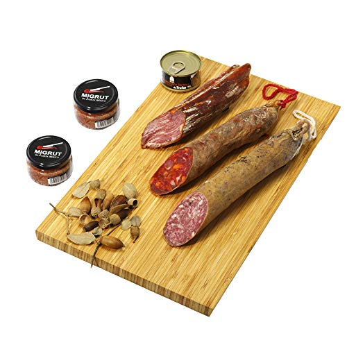 EL ARCON | Estuche Lote de medias Piezas de Caña de Lomo 100% Ibérico de 400g + Chorizo y Salchichón Extra Ibérico de Bellota de 500g | Sierra de Aracena y Picos de Aroche, Área Jabugo, (Huelva)