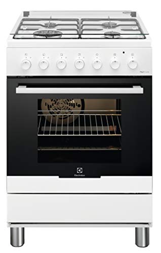 Electrolux RKK61380OW - Cocina eléctrica con 4 fuegos de gas, horno eléctrico, multifunción, ventilado, clase A, dimensiones 60 x 60 cm, color blanco