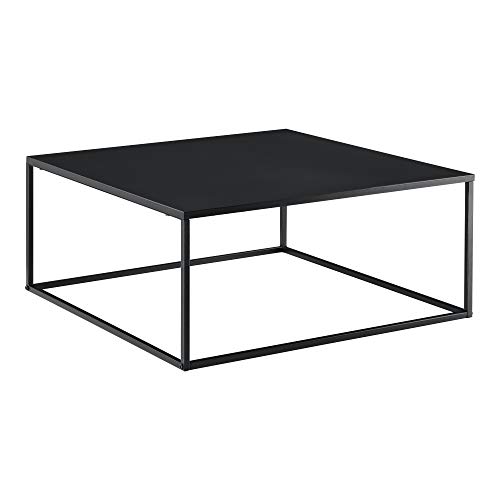 [en.casa] Mesa de Centro Lebus 38 x 85 x 85 cm Mesa Baja Mesa de Salón Auxiliar Mesa de Café o Té Marco de Metal Negro Mate