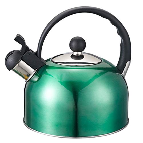 Estufa Chaleira Whistling Kettle for el gas de la botella de 2,2 litros Caldera de acero inoxidable silbato caldera de té de agua RU (Color : Green) Estufa Chaleira Whistling Kettle for el gas de la botella de 2,2 litros Caldera de acero inoxidable silbato caldera de té de agua RU (Color : Green)