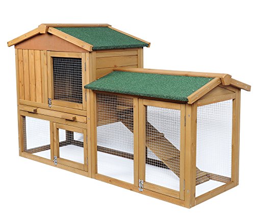 EUGAD Conejera de Exterior Madera Gallineros Casa para Conejos Cobayas Hámster Mascotas Jaula para Conejo Animales Pequeños Impermeable 2 Niveles, 3 Puertas 85x147x53cm 0034HT EUGAD Conejera de Exterior Madera Gallineros Casa para Conejos Cobayas Hámster Mascotas Jaula para Conejo Animales Pequeños Impermeable 2 Niveles, 3 Puertas 85x147x53cm 0034HT