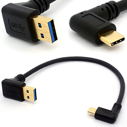 Extensión de cable USB en ángulo enchapado en oro C 90 grados tipo C a USB 3.0 Convertidor en ángulo recto macho Sincronización de datos Cable de carga USB-C (TypeC 90°-USB3.0 UP)