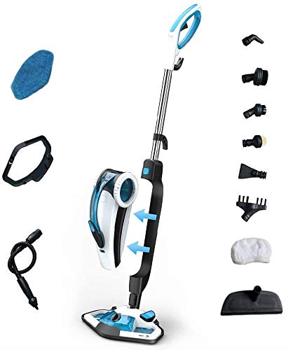Fagor Escoba a Vapor Doble Función Mopa y Limpiador de alfombras, Suelos, Cristales, cocinas, 10 En 1, Calentamiento 15-20 Seg, Azul y blanco Fagor Escoba a Vapor Doble Función Mopa y Limpiador de alfombras, Suelos, Cristales, cocinas, 10 En 1, Calentamiento 15-20 Seg, Azul y blanco