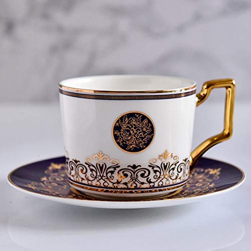 fasfa Cerámica por La Tarde Té Taza De Café Traje Originalidad Gold Hold Cup Y Saucer,Moda Creativa Café Té Leche Taza,para La Oficina,Casa,Fiesta,Un Regalo Amado,C,201,300Ml