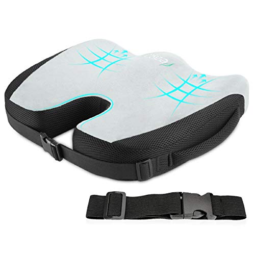 Feagar Cojin Coxis para Silla- Cojín para Asientos Coche, Almohada Viscoelastica Cojín con Funda Respirable -Cojin Silla para Aliviar el Dolor y la Tension Muscular, Gris Feagar Cojin Coxis para Silla- Cojín para Asientos Coche, Almohada Viscoelastica Cojín con Funda Respirable -Cojin Silla para Aliviar el Dolor y la Tension Muscular, Gris