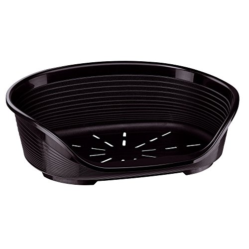 Ferplast Cama de plástico para Perros y Gatos Siesta Deluxe 10, Cesta para Animales, Fondo Perforado, Antideslizante, Cómodo Apoyo para el mentón, 93,5 x 68 x h 28,5 cm Negro Ferplast Cama de plástico para Perros y Gatos Siesta Deluxe 10, Cesta para Animales, Fondo Perforado, Antideslizante, Cómodo Apoyo para el mentón, 93,5 x 68 x h 28,5 cm Negro