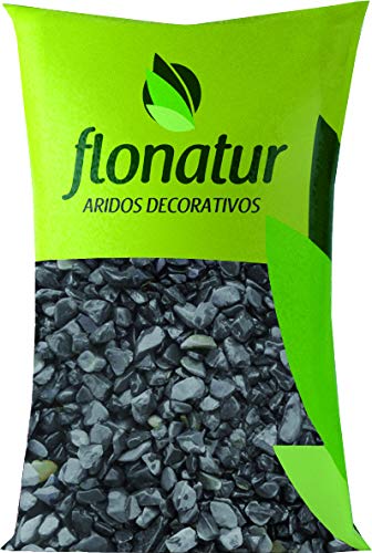 flonatur Piedra Canto rodado Negras 25Kg. tamaño 20/40. Piedras Decorativas para jardín o Exterior en Color Negro