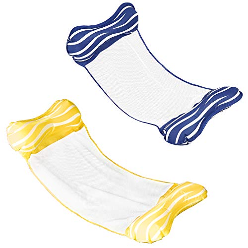 Fostoy Hamaca Flotante Piscina, Hamaca de Agua 4 en 1 Tumbona Hinchable Colchoneta Hinchable Plegable Flotador Piscina Playa para Adultos, 112 x 62 cm, Juego de 2 Piezas Fostoy Hamaca Flotante Piscina, Hamaca de Agua 4 en 1 Tumbona Hinchable Colchoneta Hinchable Plegable Flotador Piscina Playa para Adultos, 112 x 62 cm, Juego de 2 Piezas