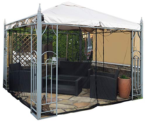 FREILUFTRAUM Mosquitera en forma de caja para cenador, terraza, lodge o balcón, en bolsa de transporte para viajes (300 x 300, negro)