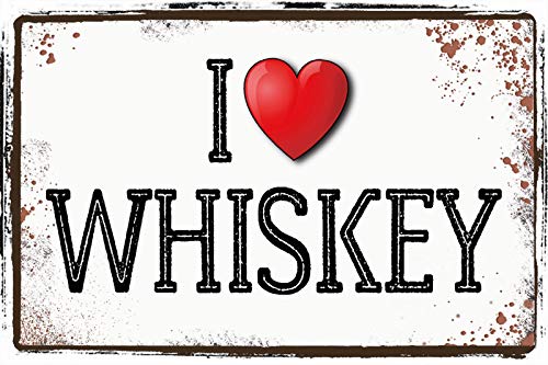 FS I Love Whisky ich Liebe Whiskey - Cartel de Chapa Curvada (20 x 30 cm)