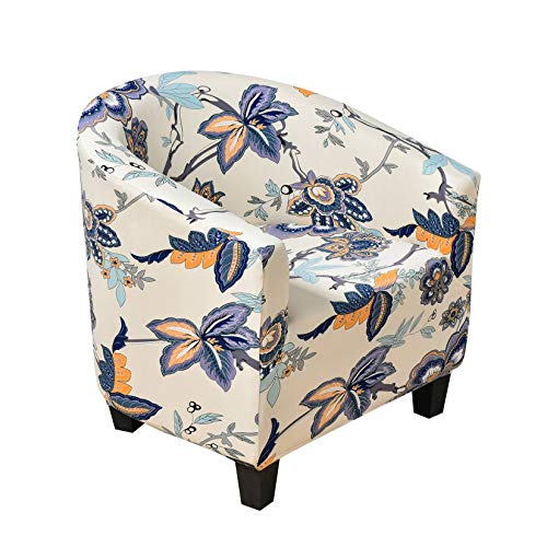 Funda de Sillón Chesterfield Elásticas, Cubierta Protector de Muebles para Butaca, Funda de Sillón Club de Cóctel, Cubierta Suave del Tub Chair Impresión Floral Moderna para Dormitorio # 3