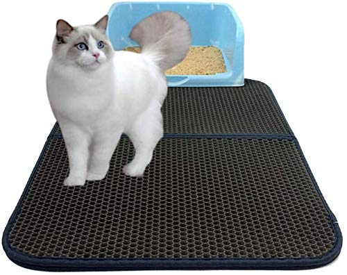 FXxswey Cat Litter Pad, Doble Capa Impermeable Alfombrilla Gato con, para Proteger el Suelo y la Alfombra (45 * 60cm)