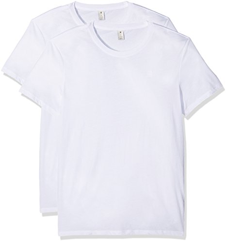 G-STAR RAW Base Htr R T S/s 2-Pack Camiseta, Blanco (White Solid 2020), S para Hombre
