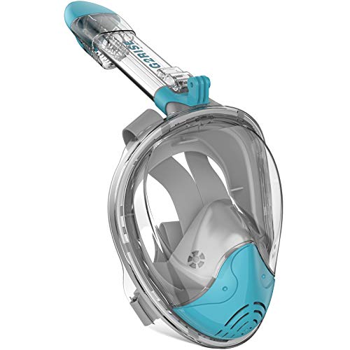 G2RISE Máscara de Buceo, Máscara de Snorkel de Cara Completa 180 Vista Panorámica con Montaje de Snorkel Desmontable, Diseño Antiniebla y Plegable para Adultos y Niños
