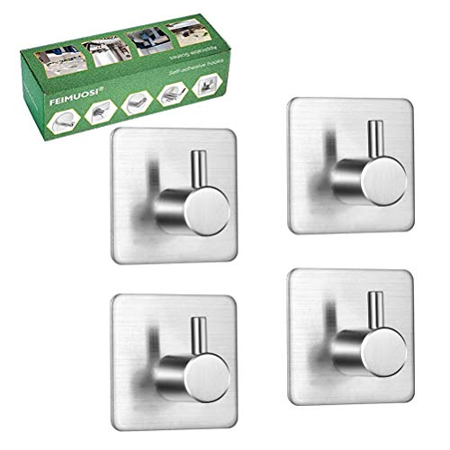 Ganchos Autoadhesivos 4 piezas, colgadores pared adhesivos inoxidable acero toalla ganchos adhesivos para pared, gancho de pared impermeable y resistente al aceite para baño, cocina y sala de estar. Ganchos Autoadhesivos 4 piezas, colgadores pared adhesivos inoxidable acero toalla ganchos adhesivos para pared, gancho de pared impermeable y resistente al aceite para baño, cocina y sala de estar.