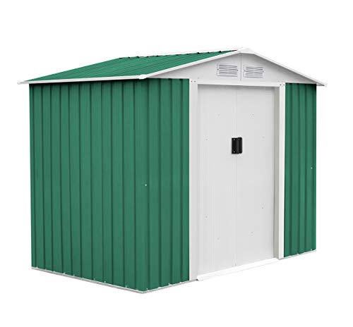 Gardiun KIS12992 - Caseta Metálica Glasgow 6,3 m² Exterior 241x261x198 cm Acero Galvanizado Verde