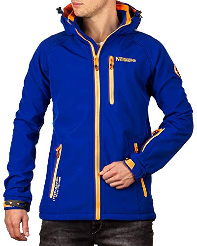 Geographical Norway Bans Production - Chaqueta softshell con capucha desmontable para hombre azul real M