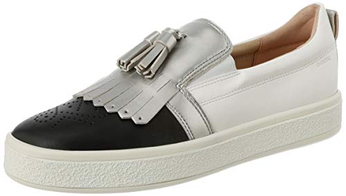 Geox D LEELU' C, Zapatillas sin Cordones Mujer, Blanco (White/Black C0404), 42 EU Geox D LEELU' C, Zapatillas sin Cordones Mujer, Blanco (White/Black C0404), 42 EU