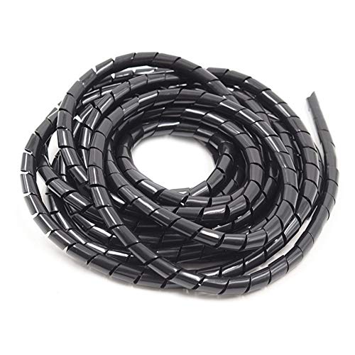 Gestión de clip de cable 4mm-30mm Blanco / Negro cable de alambre de arrollamiento del tubo Tubo Espiral organizador del alambre de la envoltura del cable PE de la manga del arnés de la manguera del t