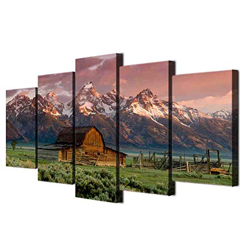 GIAOGE 5 Unidades Impreso Lienzo Granero Montañas Rocosas Chalet Casa de Madera Cuadro Pintura Anime Habitación Decoración Imprimir Cartel Arte de la Pared GIAOGE 5 Unidades Impreso Lienzo Granero Montañas Rocosas Chalet Casa de Madera Cuadro Pintura Anime Habitación Decoración Imprimir Cartel Arte de la Pared