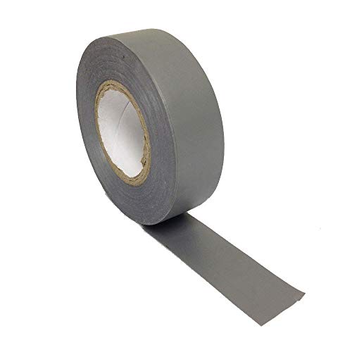 Gocableties Ruban adhésif gris de qualité supérieure en PVC isolant électrique, 20 m x 19 mm, haute qualité, rouleau solide