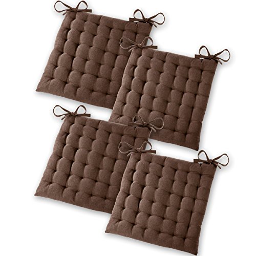 Gräfenstayn® Set de 4 Cojines, Cojines para Silla de 40 x 40 x 5 cm para Interior y Exterior de 100% algodón Acolchado Grueso/cojín para el Suelo (Marrón) Gräfenstayn® Set de 4 Cojines, Cojines para Silla de 40 x 40 x 5 cm para Interior y Exterior de 100% algodón Acolchado Grueso/cojín para el Suelo (Marrón)