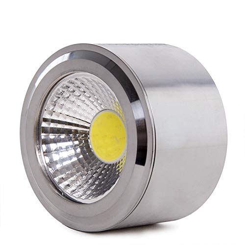 Greenice | Foco Downlight LED de Superficie COB Circular Niquel Satinado Ø68Mm 5W 450Lm 30.000H | Blanco Cálido