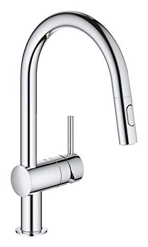 Grohe 32321002 Minta - Grifo de cocina, Caño en C, con limitador ecológico de caudal 1/2"