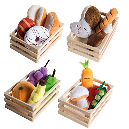 Grupo de alimentos roba, articulo 98145, 4 cestas de accesorios para tienda y cocina infantil, multicolor