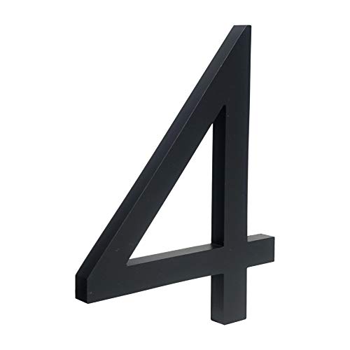 HASWARE Número de casa flotante de 6 pulgadas (15 cm) Números de puerta con estilo Placa del alfabeto Números de dirección de casa de la calle (4, Negro)