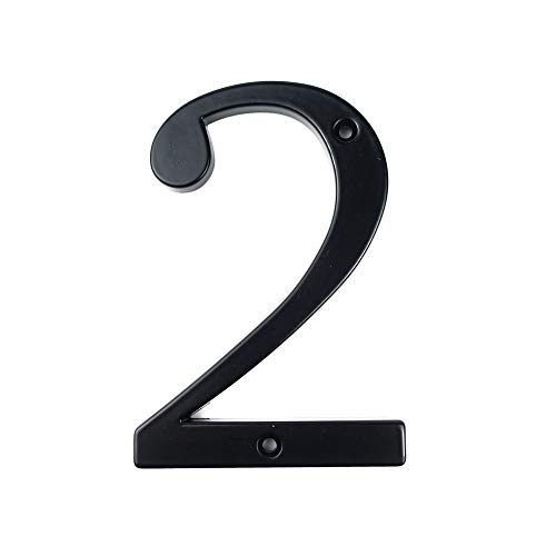 HASWARE Signo de número de casa Números de puerta modernos de 4 pulgadas (10 cm) Placa de señalización Números de dirección de la calle Aleación de zinc (2, Negro)