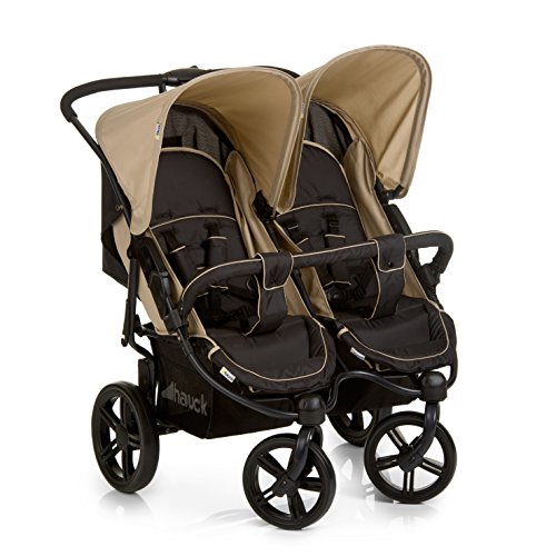 Hauck Roadster Duo SLX - silla gemelar para gemelos y hermanos de 0 meses (combinable con capazo blando) a 30 kg (2x 15kg) ancho 76cm, plegable ultracompactam, Caviar Almond (negro beige) Hauck Roadster Duo SLX - silla gemelar para gemelos y hermanos de 0 meses (combinable con capazo blando) a 30 kg (2x 15kg) ancho 76cm, plegable ultracompactam, Caviar Almond (negro beige)