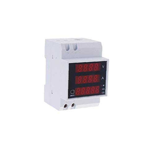 Heall Consumo D52-2048 medidor de Potencia para Carril DIN LED del Metro de voltio Actual del amperímetro del voltímetro AC80-300V Blanca índice Suministro