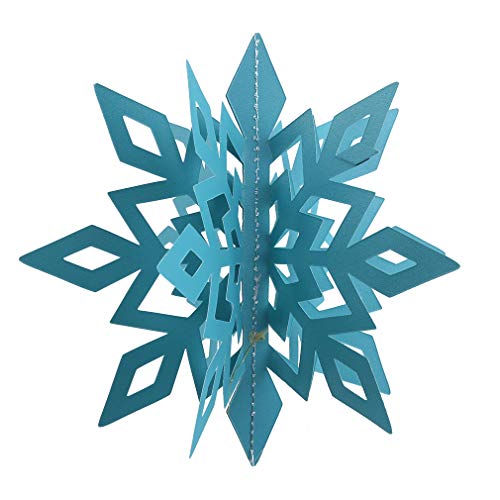 Hengxing - Adorno para colgar en forma de copo de nieve, Papel de carta, azul claro, as description