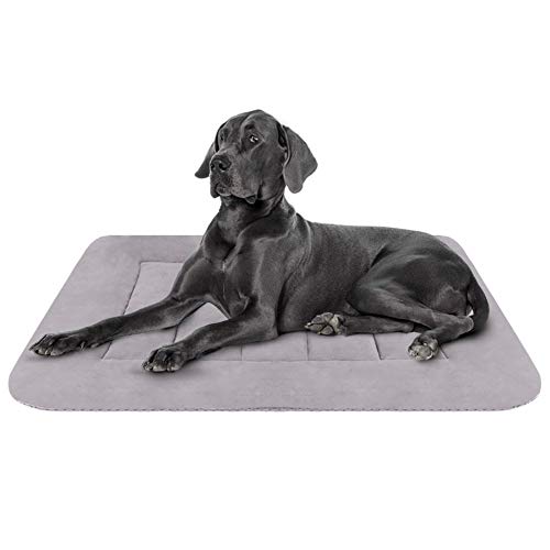 Hero Dog Colchoneta Medio Suave para Perros - 100% Lavable A Máquina, Colchón Antideslizante De Gris L