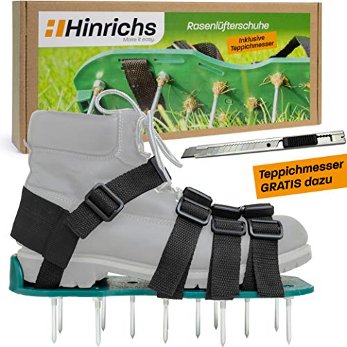 Hinrichs Zapatos aireadores de césped Zapatos con Suelas escarificadoras - para un aireado Sencillo y fácil del césped - Cortador Gratis