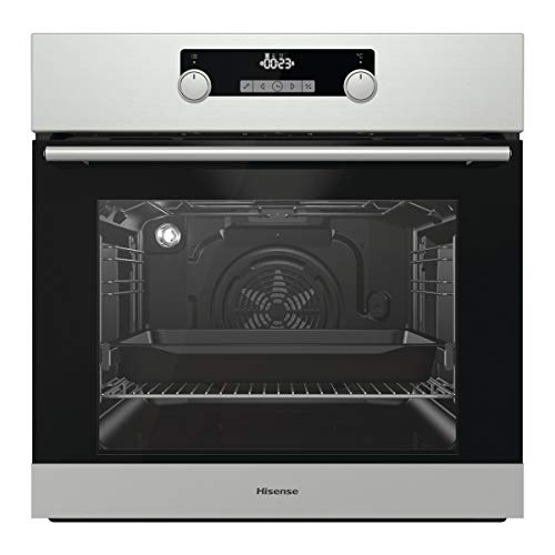 Hisense BI3222AX - Horno Multifunción,Clase A, Gran capacidad 71L, Limpieza con Vapor, 9 Programas, Guía Telescópica Incluida, Cristal extraíble de fácil limpieza, Cierre Suave, Puerta blindada