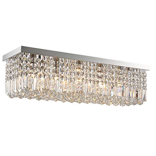 HOMCOM Lámpara de Techo de Cristal K9 5 Luces MAX. 40W para Dormitorio Sala de Estar Comedor Moderna y Elegante 80x25x23 cm Plata HOMCOM Lámpara de Techo de Cristal K9 5 Luces MAX. 40W para Dormitorio Sala de Estar Comedor Moderna y Elegante 80x25x23 cm Plata
