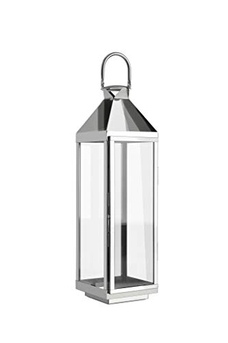Home + Linterna de acero inoxidable de - de acero inoxidable, resistente a la intemperie - en diferentes tamaños (de punta), metal, Groß (70cm)