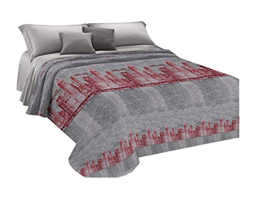 Homelife Colcha Fina de Verano y Primavera para Cama de 90 cm | Edredón Estampado de Nueva York Fabricado en Italia | Ligera Colcha Cubrecama de Algodón para Cama de Matrimonio | Rojo, 170x280 Homelife Colcha Fina de Verano y Primavera para Cama de 90 cm | Edredón Estampado de Nueva York Fabricado en Italia | Ligera Colcha Cubrecama de Algodón para Cama de Matrimonio | Rojo, 170x280