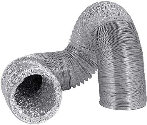 Hon&Guan Manguera Flexible de Ventilación de Aluminio Tubo Salida Aire para Baño, Kitchen Campana（ø150mm*2m,Plata）