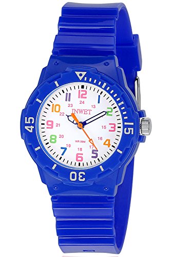 INWET Relojes para Niño Chico Reloj Deportivo para Niños Niña Impermeable 50M Relojes Infantil Azul